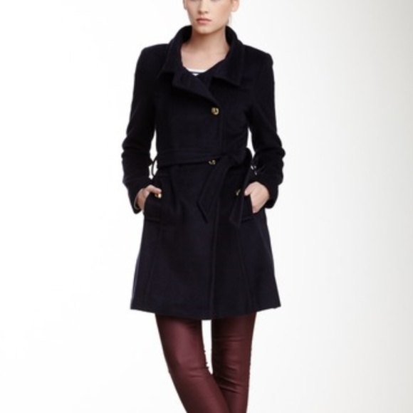 Tahari Izzy Funnel Collar Wool Blend Coat - Picture 16 of 16